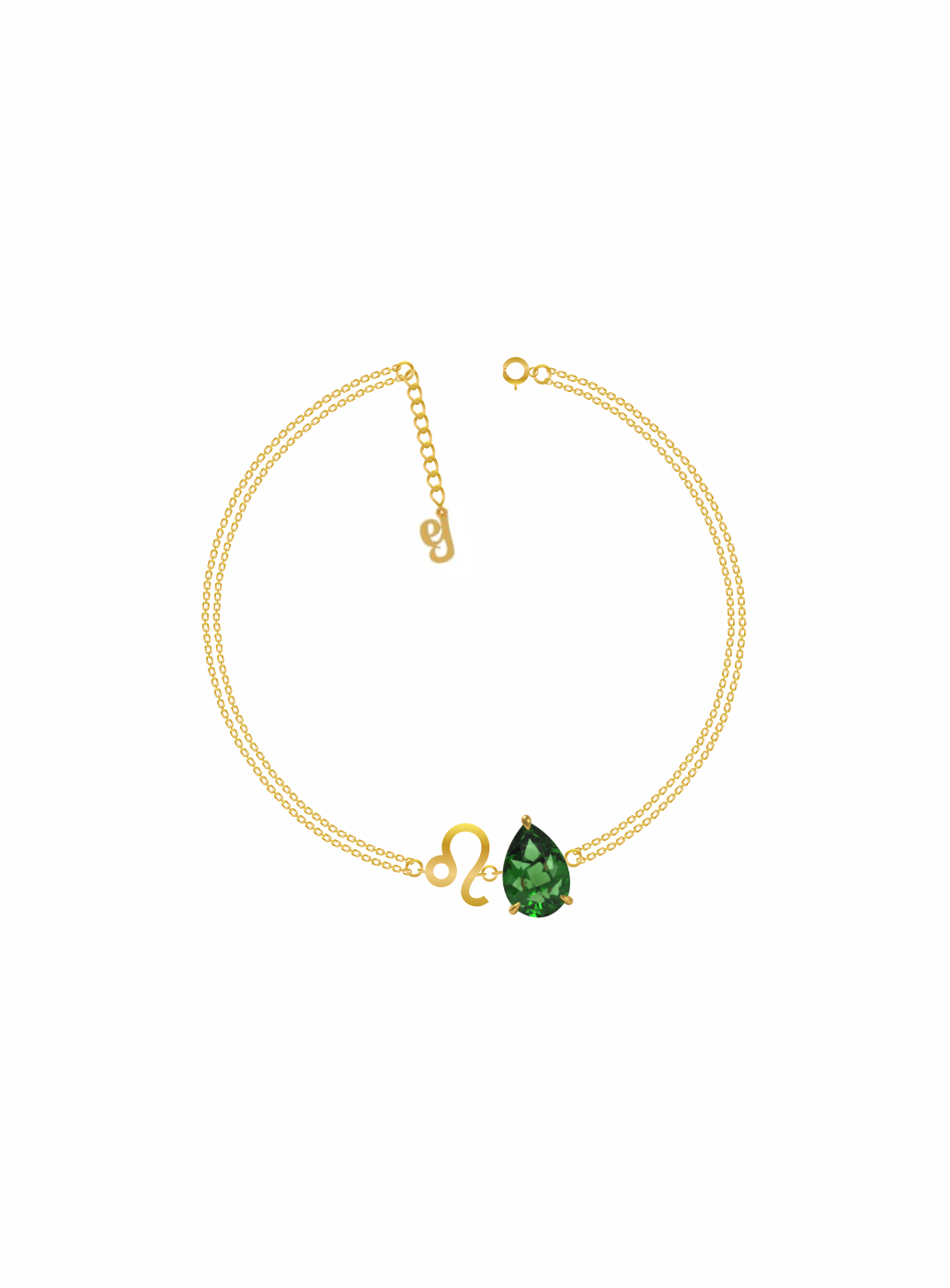 zodiac sign bracelet- leo- gold