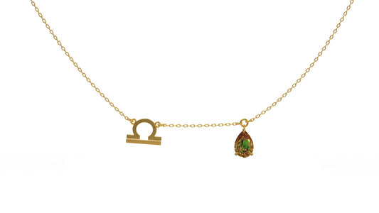 zodiac sign necklace- libra- gold