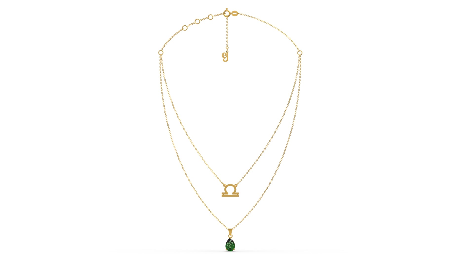 zodiac sign necklace- libra- gold