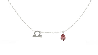zodiac sign necklace- libra- silver