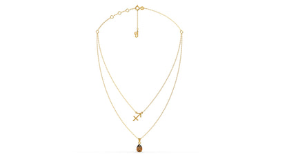 zodiac sign necklace- sagittarius- gold
