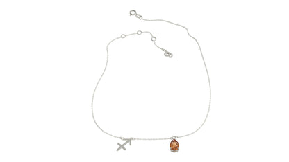 zodiac sign necklace- sagittarius- silver