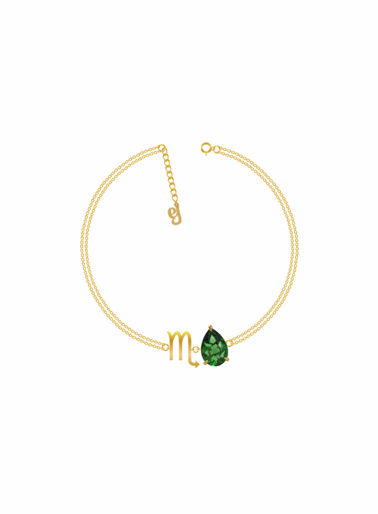zodiac sign bracelet- scorpio- gold