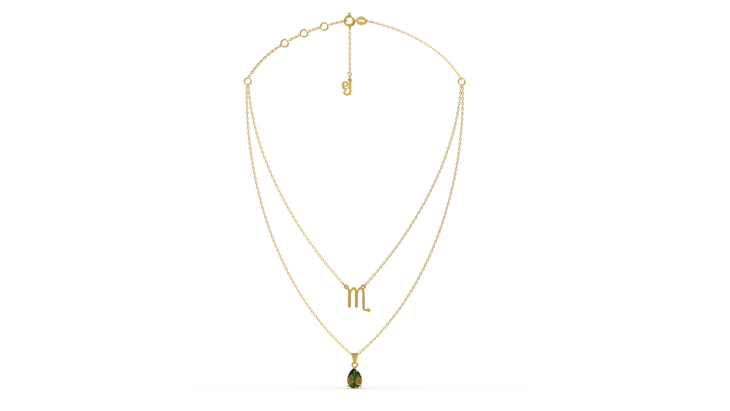 zodiac sign necklace- scorpio- gold