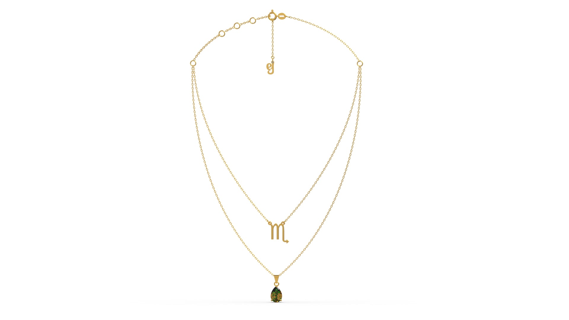 zodiac sign necklace- scorpio- gold