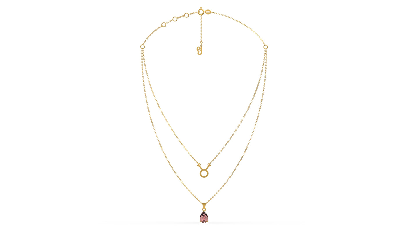 zodiac sign necklace- taurus- gold