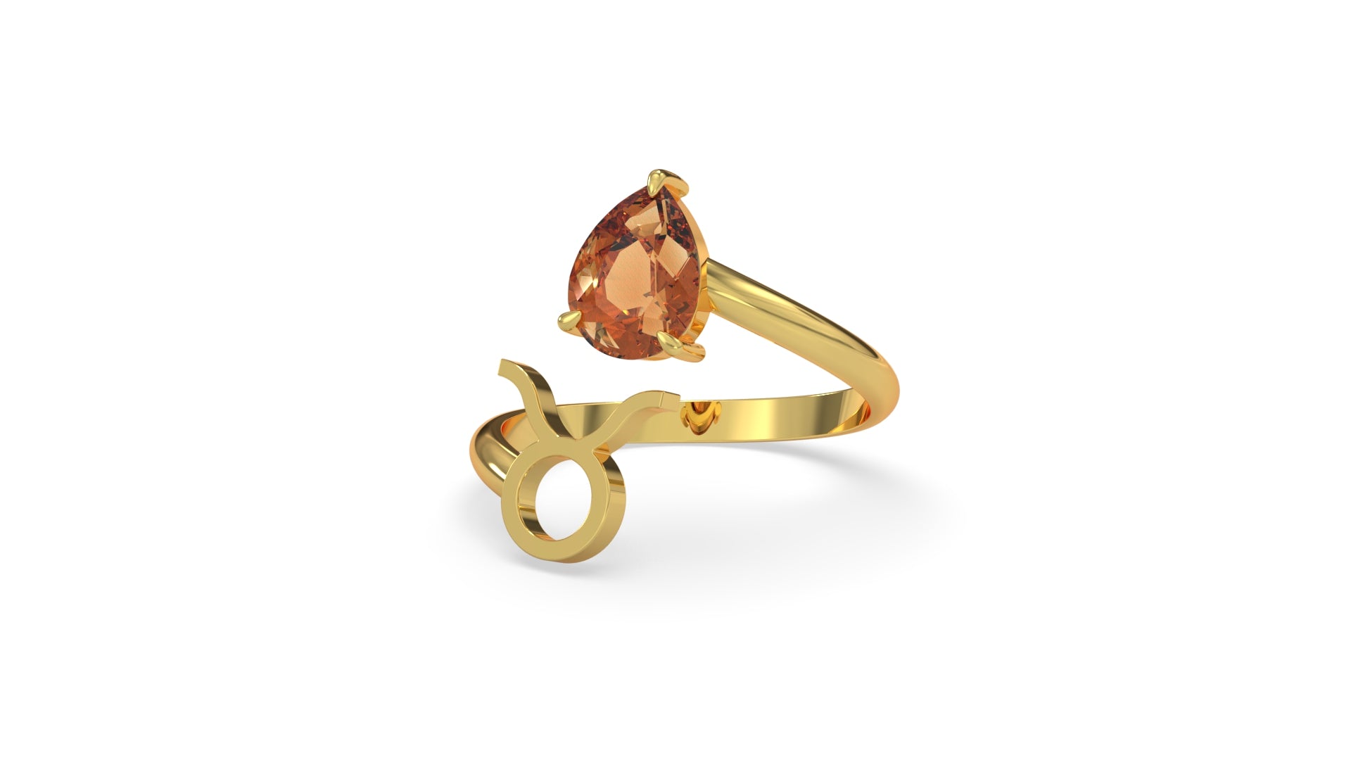 zodiac sign ring- taurus- gold
