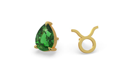 zodiac sign earrings- taurus- gold