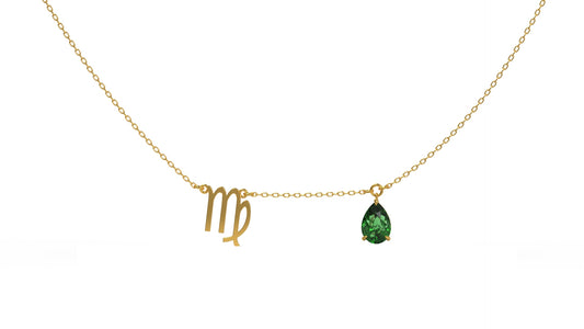zodiac sign necklace- virgo- gold