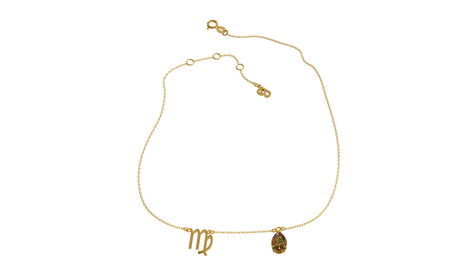 zodiac sign necklace- virgo- gold