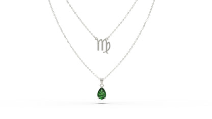 zodiac sign necklace- virgo- silver